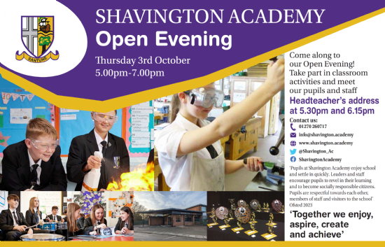 Shavington Academy Open Evening 2024